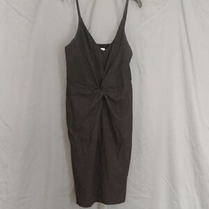 H&M Black Midi Dress with Knot Detail